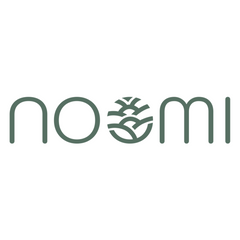 Minimalist Noomi logo featuring sleek, rounded typography with a nature-inspired design element replacing the letter 'O' – representing the brand’s focus on sustainable kids' furniture at Little Gliders.