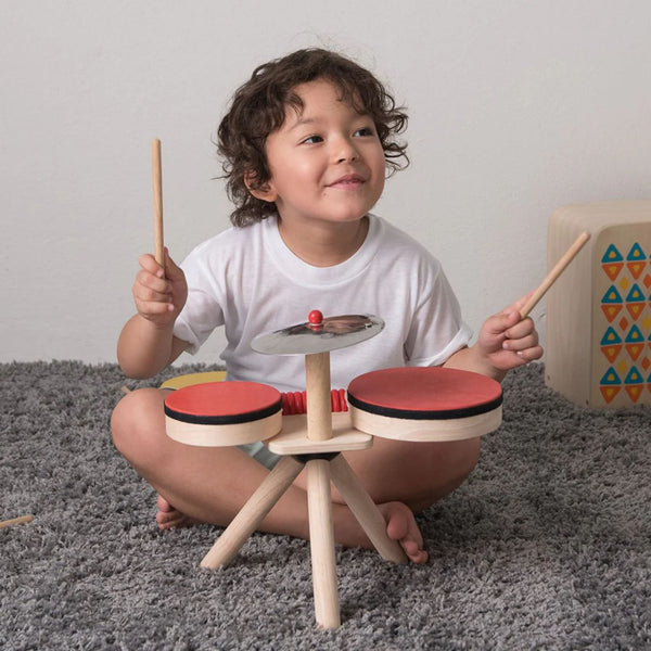 PlanToys Musical Band Set – Wooden Toddler Drum Kit & Percussion | Ages 3+ Wooden Toy PlanToys