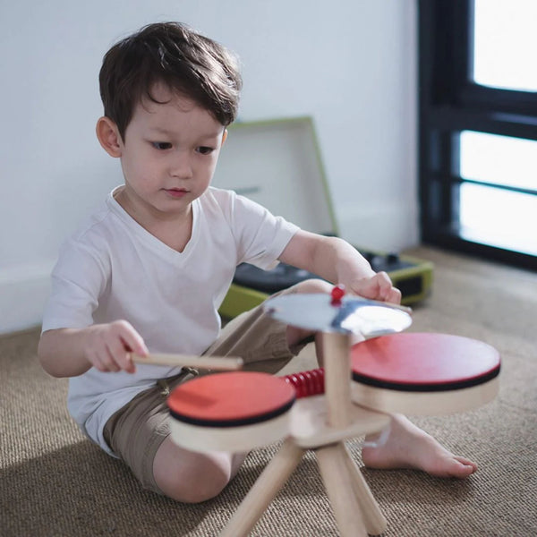 PlanToys Musical Band Set – Wooden Toddler Drum Kit & Percussion | Ages 3+ Wooden Toy PlanToys