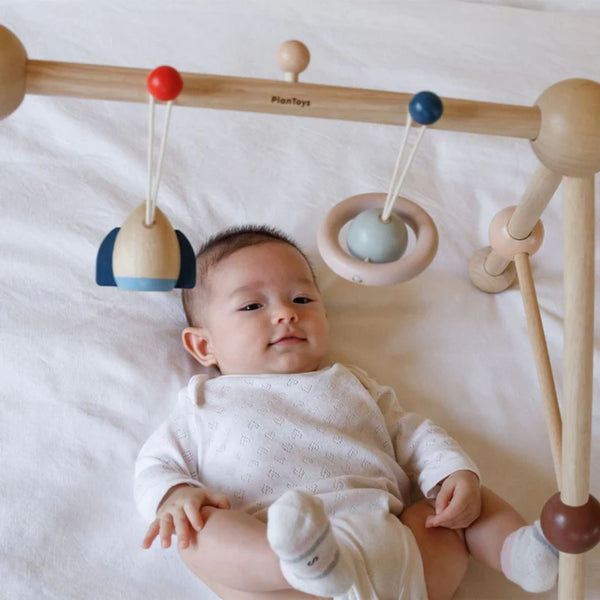 PlanToys Play Gym – Orchard | Sustainable Wooden Baby Activity Gym | Ages 0-6M Wooden Toy PlanToys