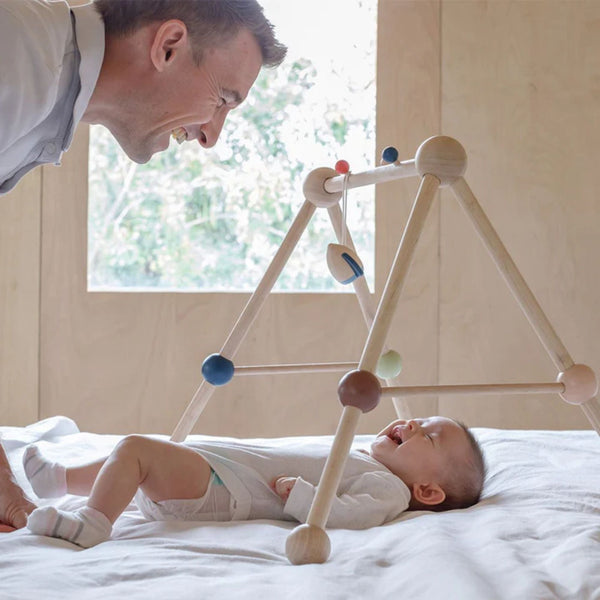PlanToys Play Gym – Orchard | Sustainable Wooden Baby Activity Gym | Ages 0-6M Wooden Toy PlanToys
