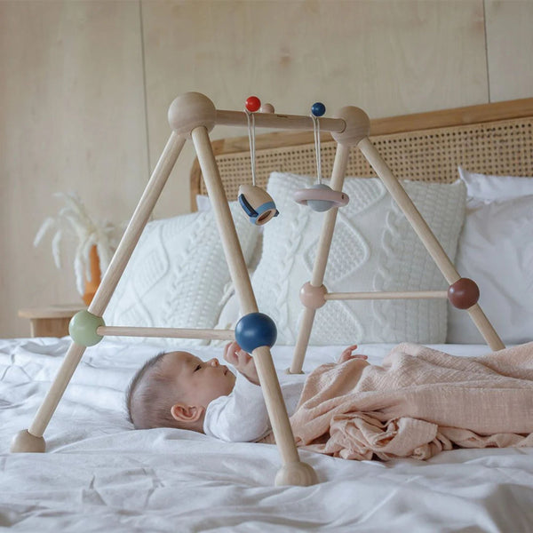PlanToys Play Gym – Orchard | Sustainable Wooden Baby Activity Gym | Ages 0-6M Wooden Toy PlanToys
