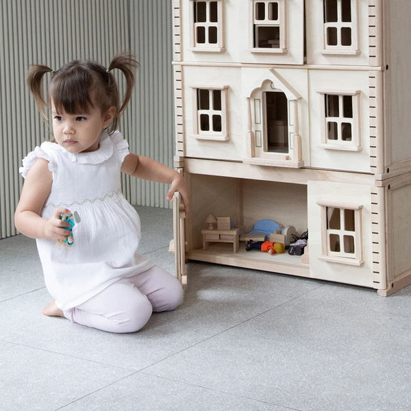 PlanToys Victorian Dollhouse Basement – Wooden Eco Expansion Floor Dollhouse PlanToys