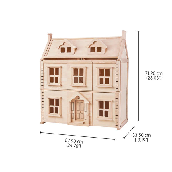 PlanToys Victorian Dollhouse – Sustainable Three-Storey Wooden Playhouse | Ages 3+ Wooden Toy PlanToys