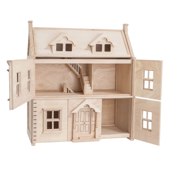 PlanToys Victorian Dollhouse – Sustainable Three-Storey Wooden Playhouse | Ages 3+ Wooden Toy PlanToys