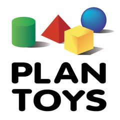 PlanToys logo featuring colourful geometric shapes – official branding of eco-friendly wooden toys crafted for imaginative and sustainable play