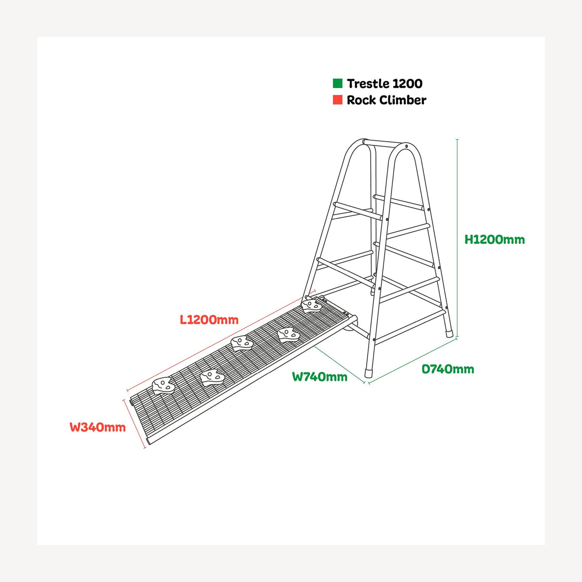 Wisdom Mini Rock Climber Gym Set | Adjustable Climbing Ramp for Kids ...