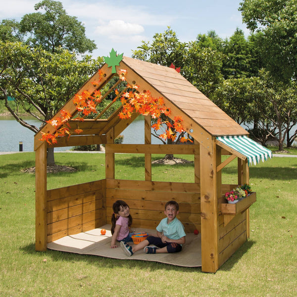 Wisdom Outdoor Playhouse – Wooden Garden Role Play House for Kids | Ages 3+ wisdom 