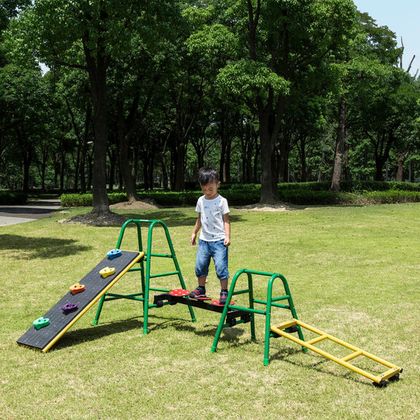 Wisdom Play Gym Set 3 – Outdoor Climbing & Balance Equipment for Kids | Ages 3-11 wisdom 
